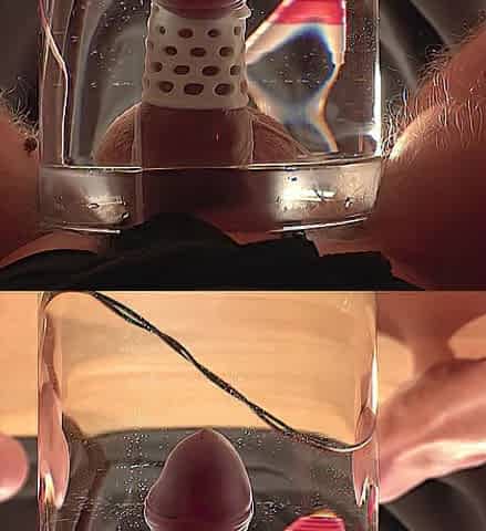 Left Alone: Headmistress tied her Serf to an EStim Milking Device to make him Cum in the Water