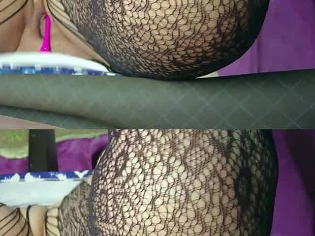 Remote squirt orgasm control with vibrator in public