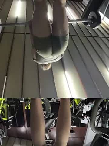 Bizarre masturbate upside down