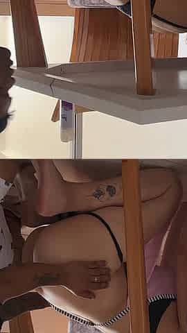 As an Excuse to Fuck My Little Stepbrother I Pretend to Get Stuck so He Can Put His Huge Cock in Me.