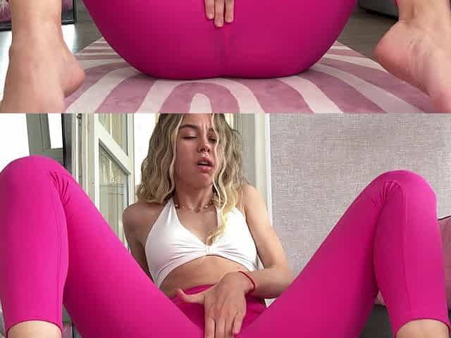 Yoga Session Turns Into Creamy Orgasm Session- Petite Russian Caught Masterbating During Yoga