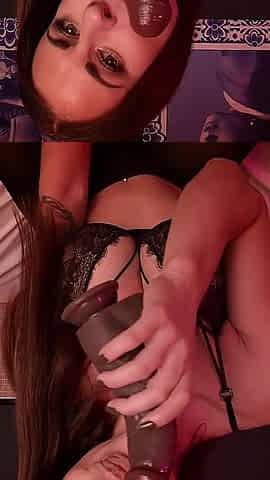 Billie Plays with a Big Black Dildo