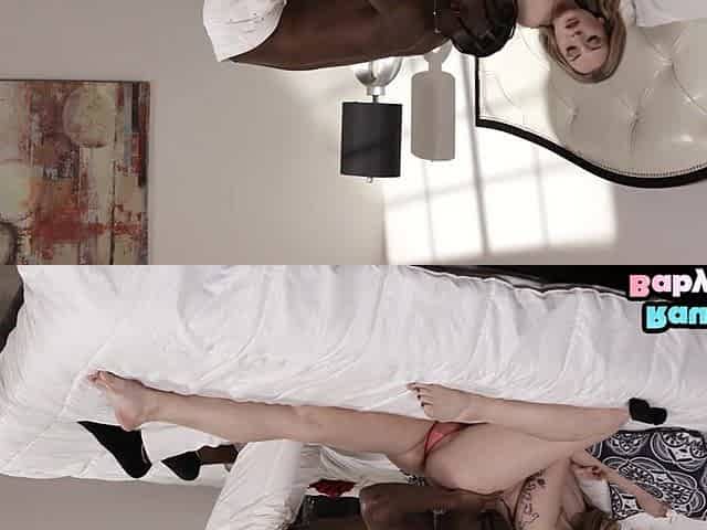 Babysitter penetrated by big black knob in wet slit ho