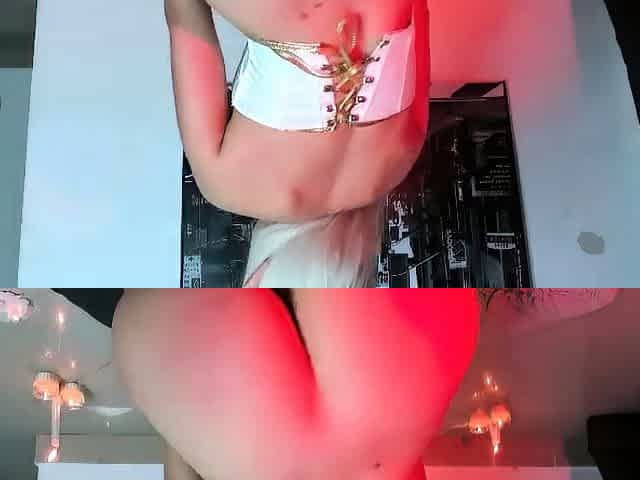 Horny Blonde Tgurl shows off her big ass then masturbate