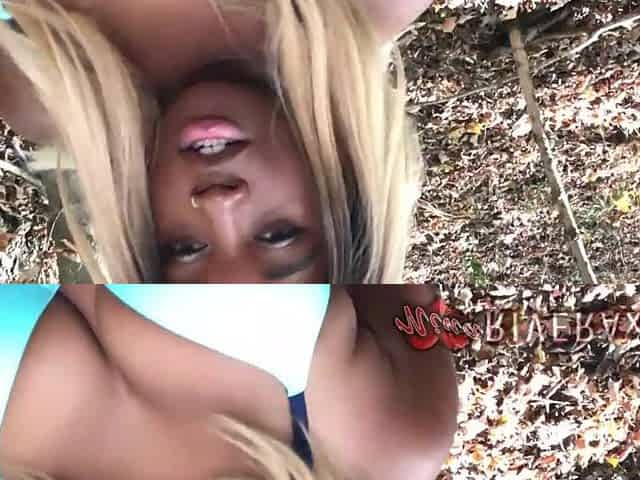Black FLOOZY Nina Rivera maturbates outside Super Hawt Films