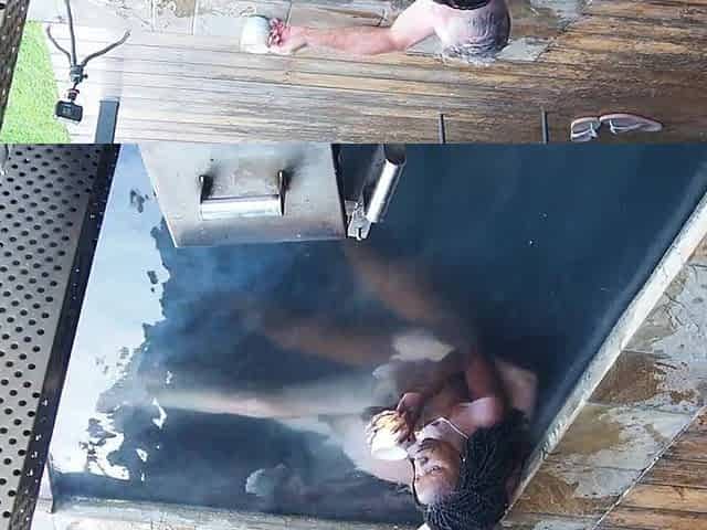 "Steam, Sun & Serenity" Black Secretary screws her boss in the hottub