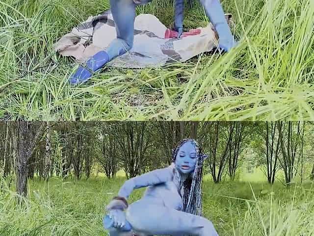 Avatar Monika Foxxx Has Fun With Big Dildos In Nature