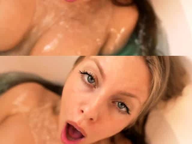 Dripping Wet MILF gives sloppy blowjob in Bathtub