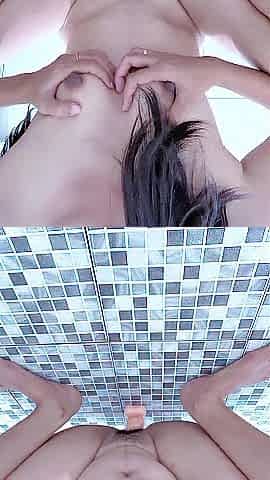 Glamorous beauty cums until climax 2x and squirts