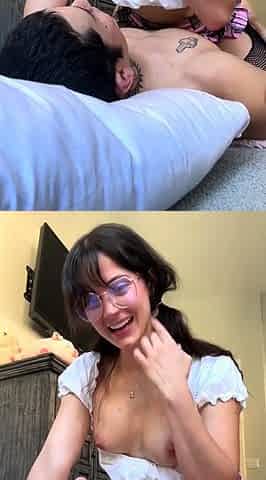 Jakara Mitchell Nerdy Stepsis Rides Cock On Her Bed