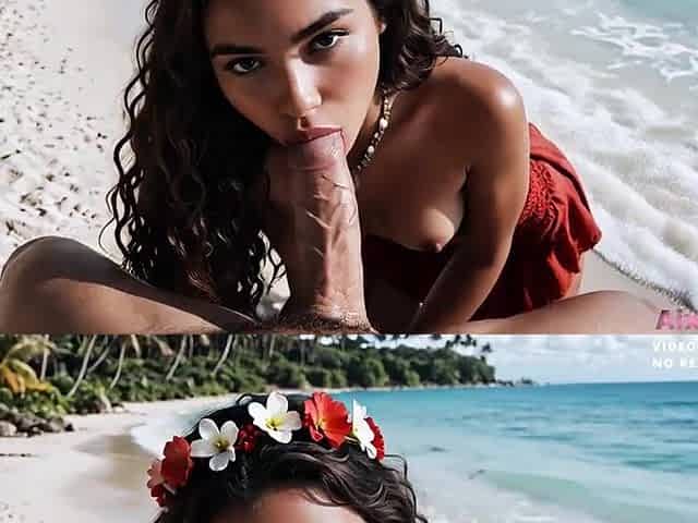 I bang the charming Moana on the'sland and cum on her charming face. -AixXxShaD- [AI Generated]