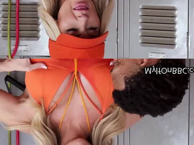 Fit busty tits cougar coach wants BIG BLACK COCK between her boobies