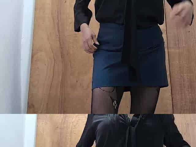 The office executive is in the warehouse making a hot movie scene for the boss