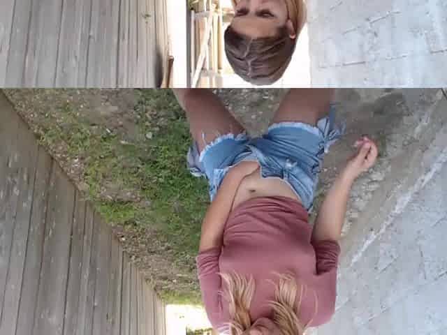Fingering and Peeing Panties in The Backyard