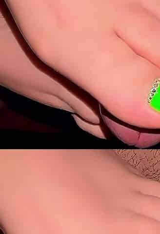 Real Amateur Footjob Fine Toes Close up