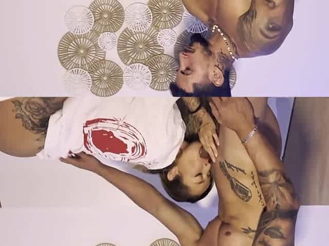 Bed fuck with hot tattooed Blonde Latina with huge tits