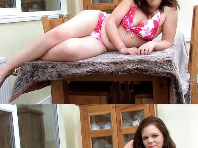 Hairy horny brunette Anna Lee strips and spreads her holes wide open