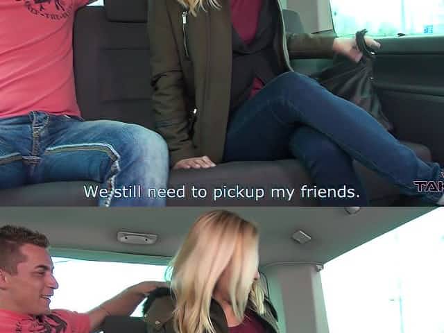 Blond chick Bianca is fucked and fed with sperm in the backseat