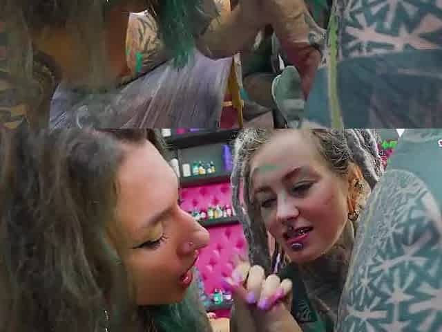 Tattoo Apprentice distracted from work by Customer SUCKING KNOB whilst getting tattooed