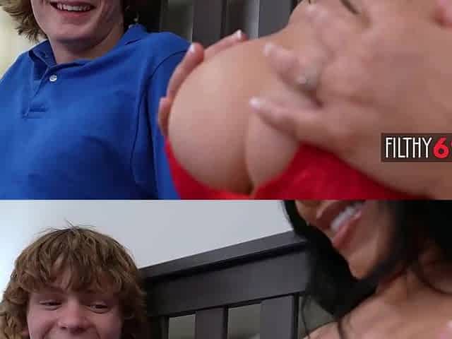 Curvy latin chick mother i'd like to fuck twerked her kewl booty all over stepson's wang