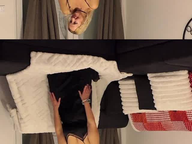 Mature Blonde Amateur Wife Enjoys Sex on Sofa
