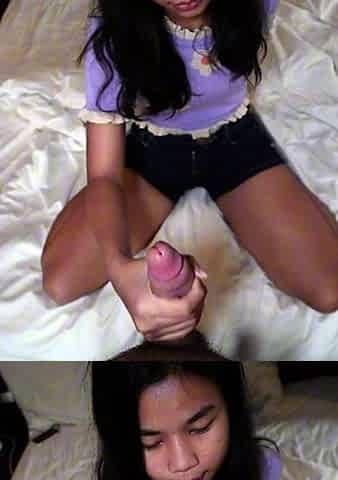 Asian teen ass fucked before cumshot over his dick