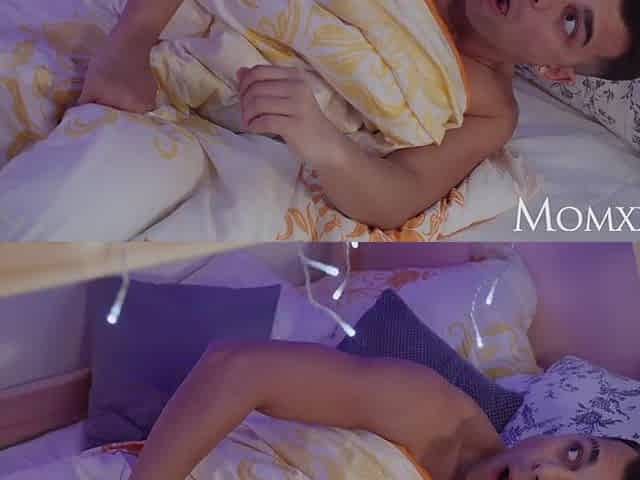 MOMMY Surprise midnight bunkbed bang with large bazookas Stepmom in lacy underclothes