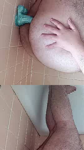 Thick Transmasc Shower Sex toy Riding