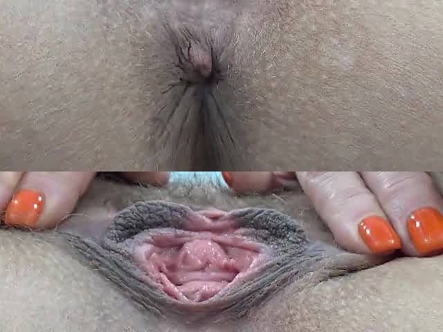 Extraordinary Close-up of Moist Bushy Pussy with Sex toy