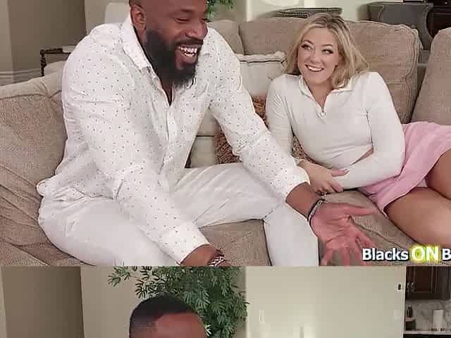 Large butt golden-haired sweetheart want to try her roommates large ebony penis