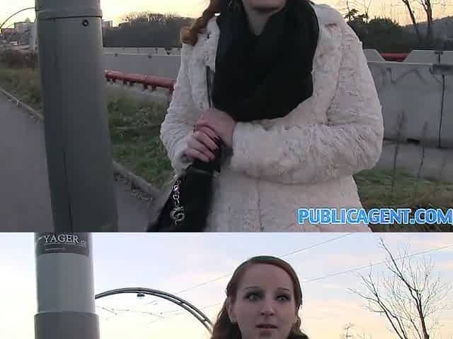 PublicAgent Ginger cutie gets into stranger car and bangs for money