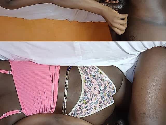 Skinny thick afro teen drilled