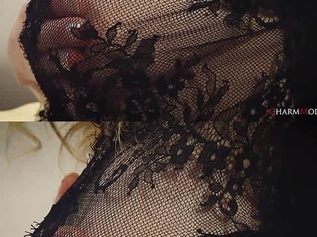 Glamour Video with Thin Model Blizard in Transparent Morning Dress