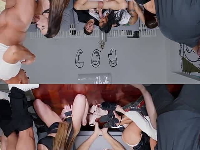 Insane orgy: Hot chicks get their mouth, asses, pussies destroyed with big cocks from left to right