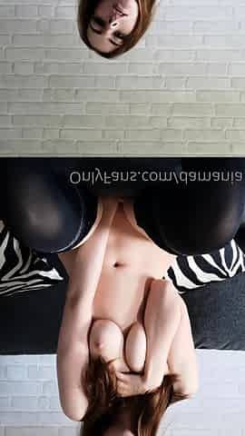 Busty curly brunette with big boobs fucks on couch