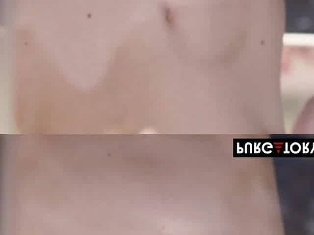 Excited brunette hair gets caught masturbating by her stepdad