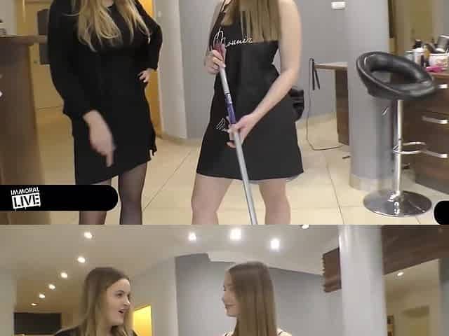 Frustrated Amalia Seduces Old Pervert In Salon! - Porno Dan, Amalia Davis And Candy Alexa