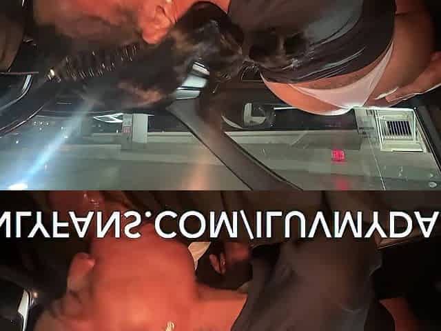 Kinky car freak off in a parking garage