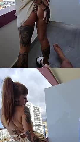 Risky Blowjob on Balcony in Tenerife