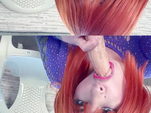 Anitta Miller Is Masturbating and Blowjob a Dick on the Terrace