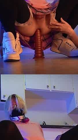 StepMom helps femboy to fucks with dildo in chastity belt - 4K FULL