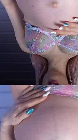 9 Month Pregnant Belly Is Hungry. Teasing & Close up