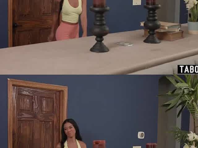 Ebony teen babysitter Ameena Green absolutely caught by the spouse