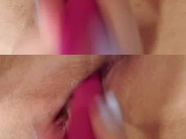 Thick white gal toys bald vagina