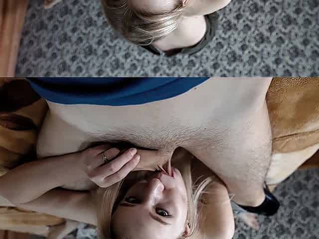 Quick oral-job to my ally with cum in throat