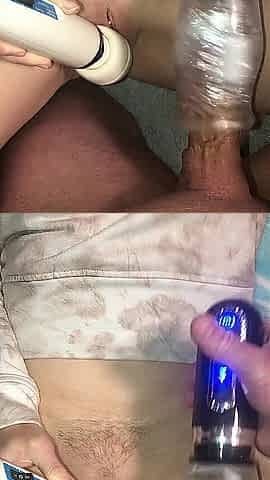 Who Can Cum 1st Mutual Masturbation With Toys featuring the Gluck Gluck 9000 & Hitachi Magic Wand