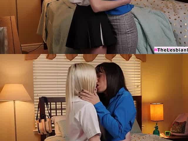 Milf tutor pussy licking petite teen student after session
