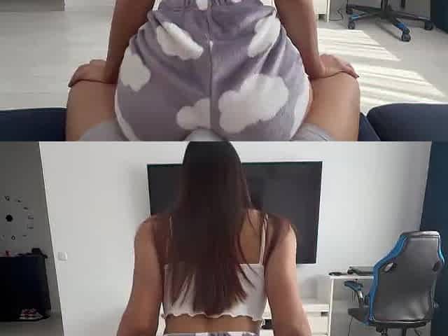 I Bang my stepsis in cute pajamas her booty is irresistible