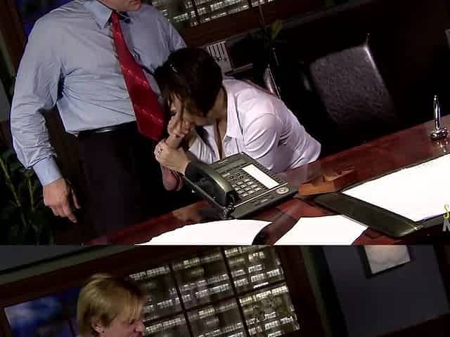 Wicked boss Dylan Ryder takes a hard shaft in her bald snatch