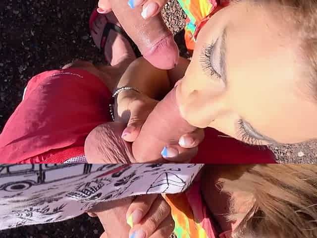 Blonde Mallorca tourist fucked by 2 German vacationers